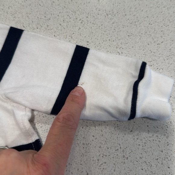 Baby Boys Striped Cotton Jersey Rugby Coveralls 3M - Picture 3 of 8